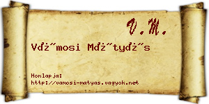 Vámosi Mátyás névjegykártya